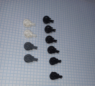 10 Pieces Lego 47455 black, white, dark gray Technic Rotation Joint Ball Loop