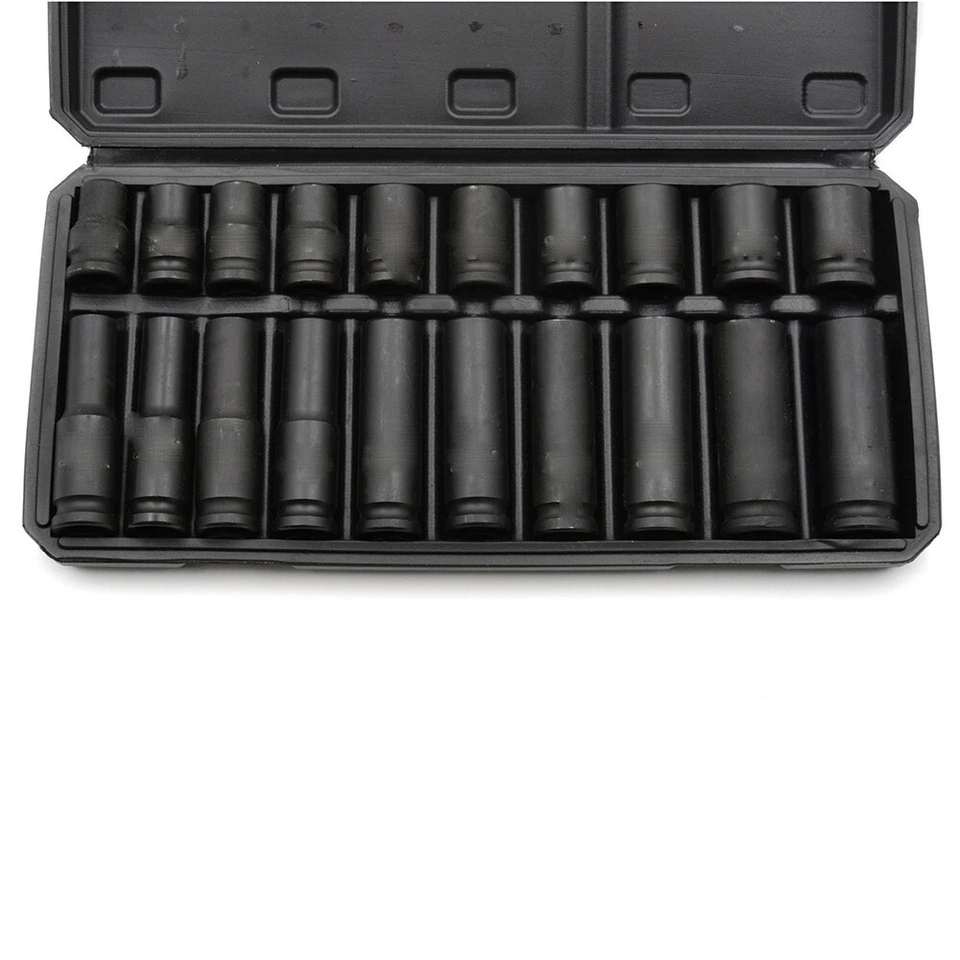 SET 20 BUSSOLE LUNGHE CORTE RINFORZATE 1/2" IMPATTO ARIA PNEUMATICO 10-19mm - Immagine 3 di 4