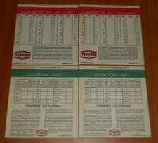 LOT of 4 1960s Texaco Advertising Cards Boat Compass Adjusting Speed Conversion