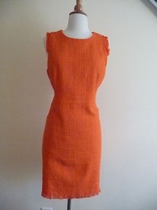 orange tweed dress