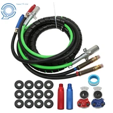 For Semi Truck Tractor Traile 12Ft 3-in-1 Wrap Set Air Line Hose Assemblies