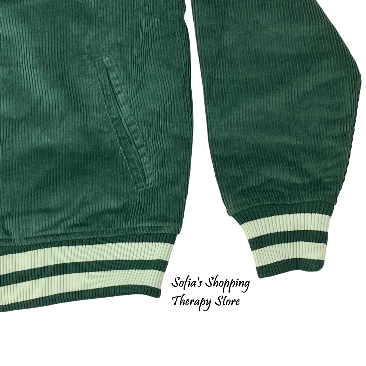 Primitive Men's SMALL Bradford Varsity Letterman Corduroy Green