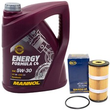 Motoröl Set 5 Liter + Ölfilter für Mercedes C-Klasse Nissan NV400 Renault Kadjar