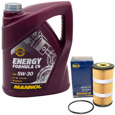 Motoröl Set 5 Liter + Ölfilter für Mercedes C-Klasse Nissan NV400 Renault Kadjar