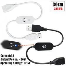 USB Male to Female LED Touch Cord Switch Controller Extension Cable Adapter Plug