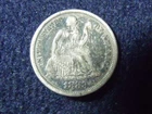 1883 Seated Liberty Dime PHILI  Mint 10 Cents XF DETAILS, SCRATCHED, BENT  C-156