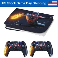 Decal Sticker For Playstation 5 PS5 Disk Version Console Controller-Black Spider