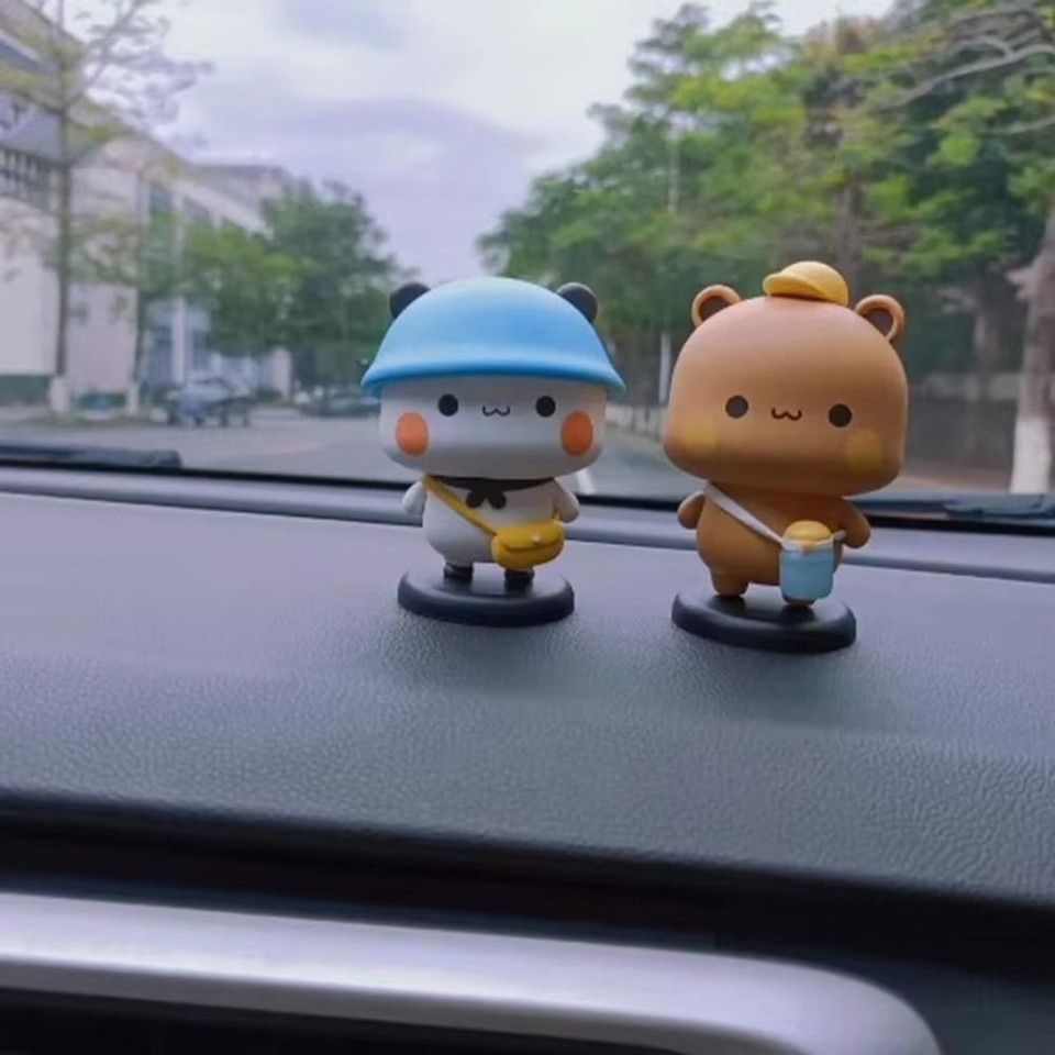 PVC Bubu Dudu Animal Toy Cartoon Car Panda Model Car Interior