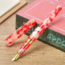 Fuliwen Hexagon Acrylic Fountain pen Fine Nib with Converter Writing Gift Pen