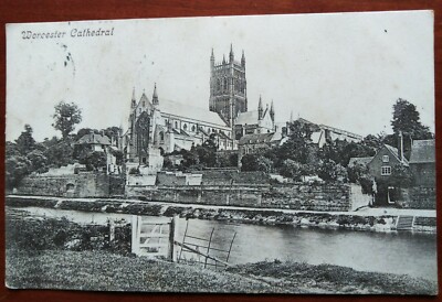 Antike Postkarte Worcester Cathedral verschickt 1904