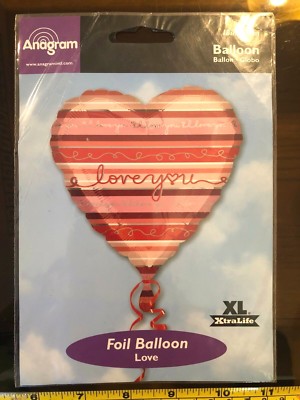 Valentinstag Valentinstag Herz Gefüttert Love You Anagramm Rund Folienballon 18''
