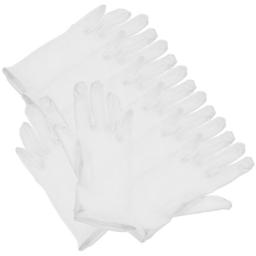  5 Pairs Weiße Gartenhandschuhe Schutzhandschuhe Für Den Anpflanzen Rutschfest - Foto 1 di 16