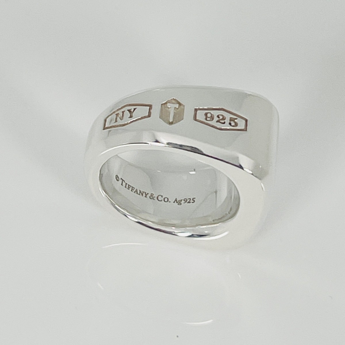 Size 4.5 Tiffany & Co 1837 Makers ID Signet Ring in Sterling Size 4.5 Tiffany & Co 1837 Makers ID Signet Ring in Sterling
