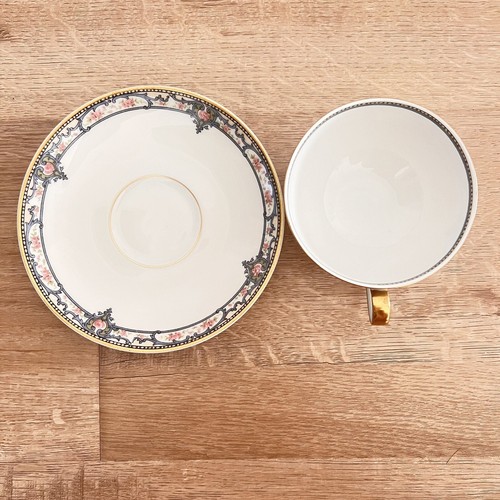 Vintage Theodore Haviland Limoges France Tea Cup & Saucer Pink Rose Gold Trim - Picture 3 of 5