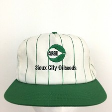 Vtg Cargill Oilseeds K-Products Cap Pin-Striped Snap Back Trucker Baseball Hat