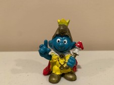 Estatuilla de exhibición de colección rara corona real Rey Pitufo Emperador Pitufo Pitufo Pitufo 20046