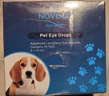 NOVEHA Pet Eye Drops ADVANCED LANOSTEROL EYE SOLUTION 1 NAC 3x 10 ML Dog Or Cat