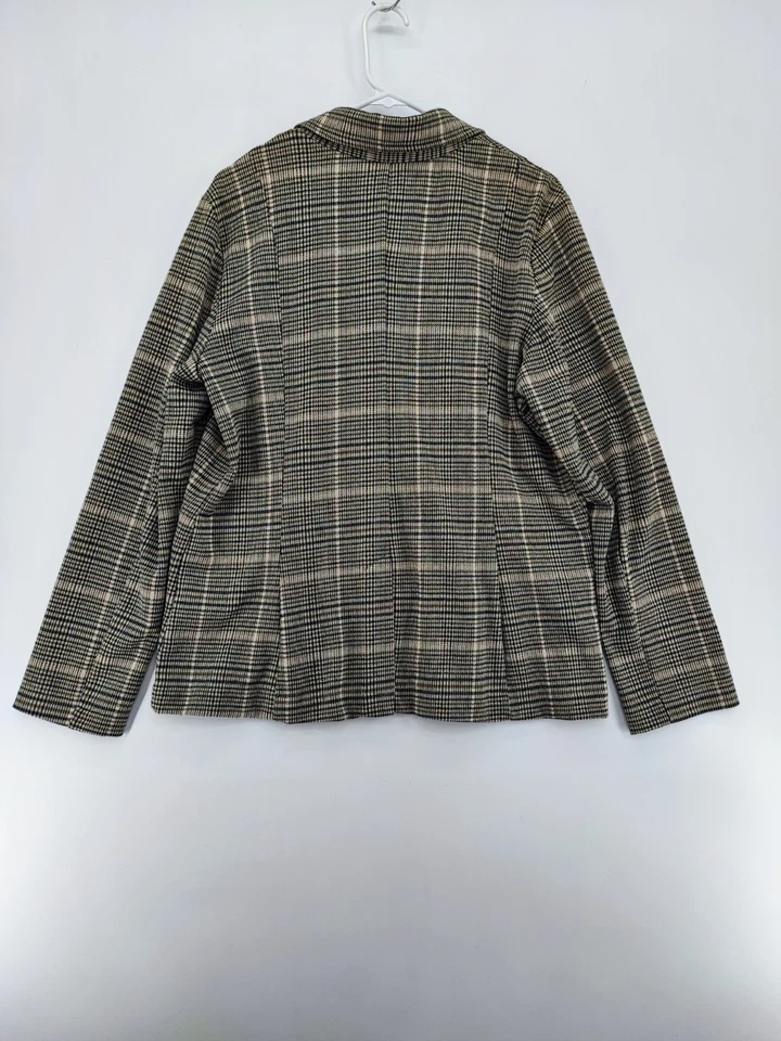 Blazer de mujer Maeve Anthropologie marrón a cuadros talla XL Foto 2 de 4