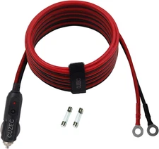 CUZEC Heavy-Duty 14AWG 20A Male Plug Cigarette Lighter Adapter Power Supply Cord