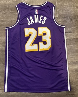 NWTS Los Angeles Lakers LeBron James Purple Swingman Jersey - Statement Edition