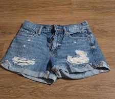 Womens Aeropostale Mom Distressed Jean Shorts Size 2
