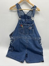 Vintage Looney Tunes Denim Overalls 22/24 Tweety Bird Embroidered Short Romper