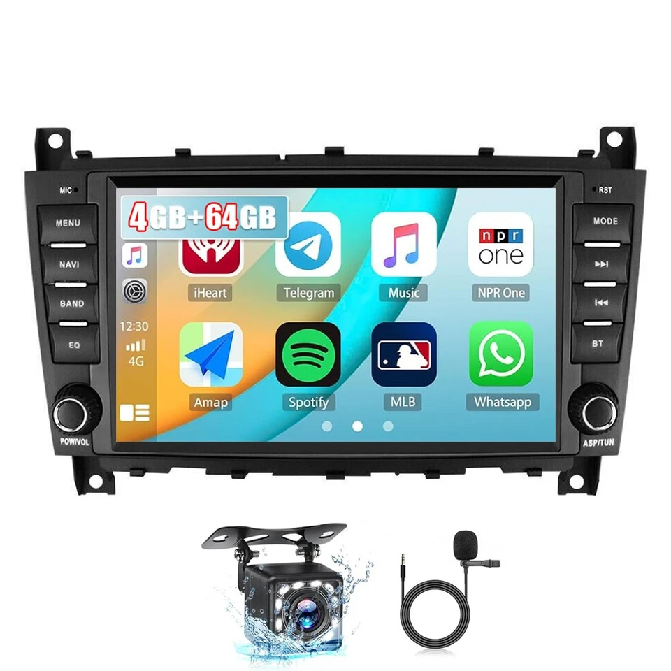 64GB For Mercedes Benz W203 C230 C280 CLK500 Android 13 Car Radio Stereo CarPlay Foto 2 de 4