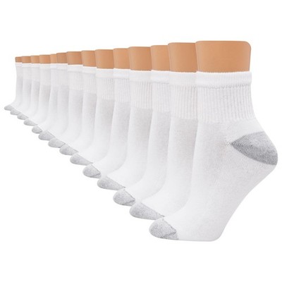 Hanes Womens Value Pack, Ankle Soft 8-12, White - 14 Pair