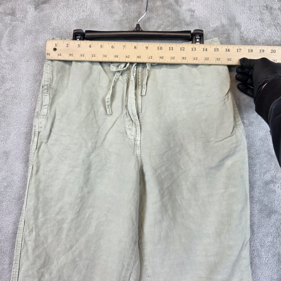 Zara Pants Mens Large Sage Green Linen Blend Drawstring Elastic Waist Jogger - Image 2 of 4