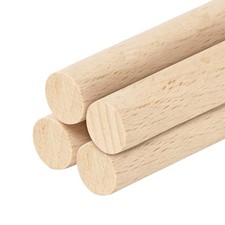 Wooden Dowel Rods, 30mm 1 1/8 x 6 Inch Round Wooden Rod for DIY,Pack of 4