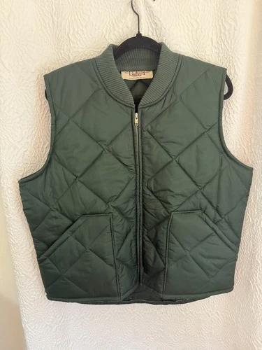 Big Mac Workwear Green Diamond Quilted Zip Front Vest - product listing photo