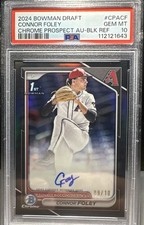 2024 Bowman Draft - Chrome 1st Connor Foley Black Refractor /10 PSA 10 Arizona