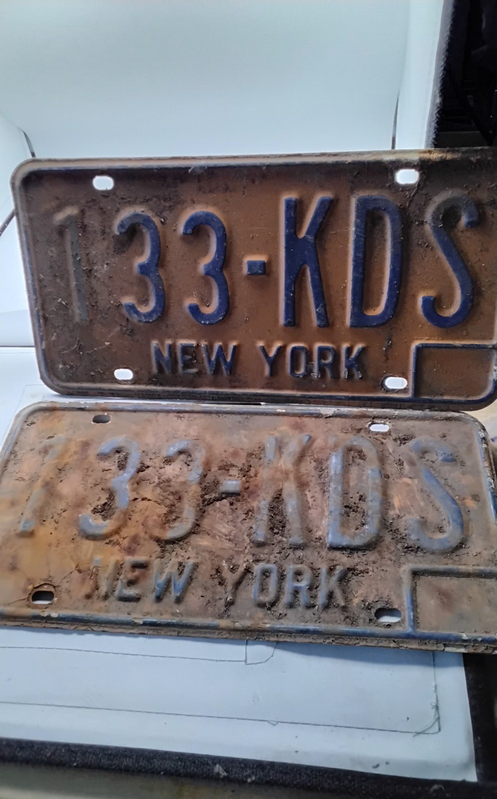 Vintage New York State License Plates Matching Pair 133-KDS