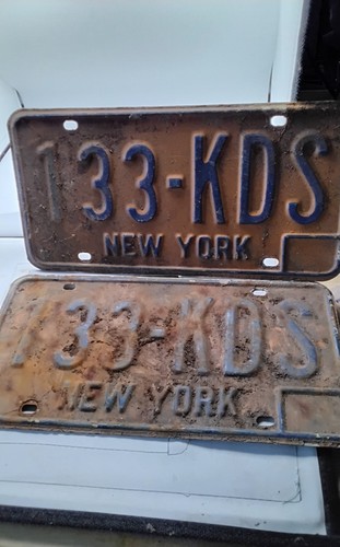 Vintage New York State License Plates Matching Pair 133-KDS