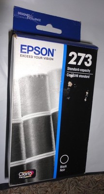 Genuine OEM EPSON 273 Ink BLACK CARTRIDGE~T273020~XP820 XP600~273~Exp. 05/2027