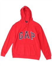 Gap Womens Graphic Oversized Hoodie Jumper UK 14 Medium Red Cotton AW16