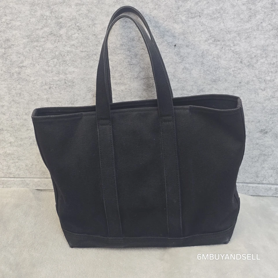 Bolso de Mano Ralph Lauren Negro Lona Dorado Polo Jugador Poni Compras Y2k De Colección Foto 2 de 4