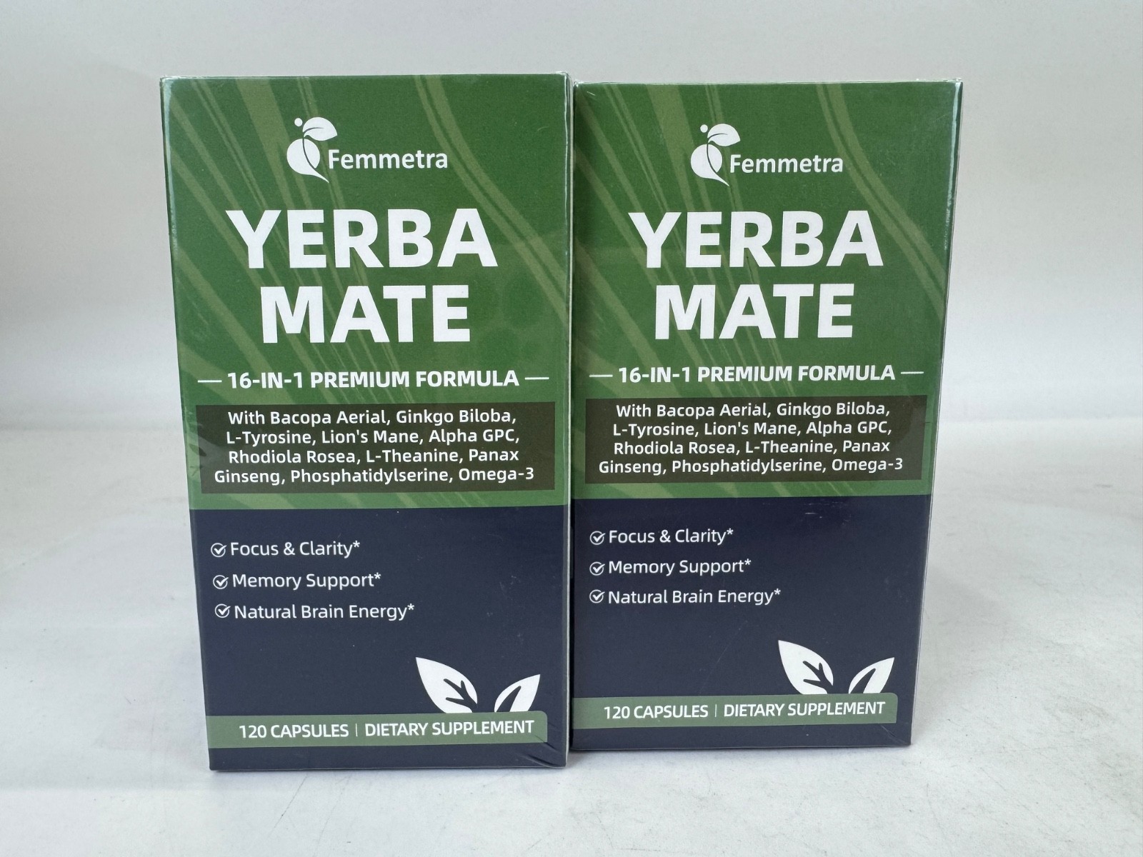 2X Yerba Mate Capsules Yerba Mate Complex Supplement for Foc