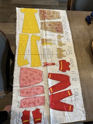 Barbie Clothes 11 To 12 Inch Doll Fabric Panel Cut & Sew Evening Wear VTG