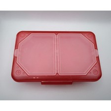 Red Plastic Pencil Box with Dual Compartment Lid Storage Case Organizer