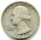 1937-S Silver Washington Quarter !! Better Condition - Scarce Date !!