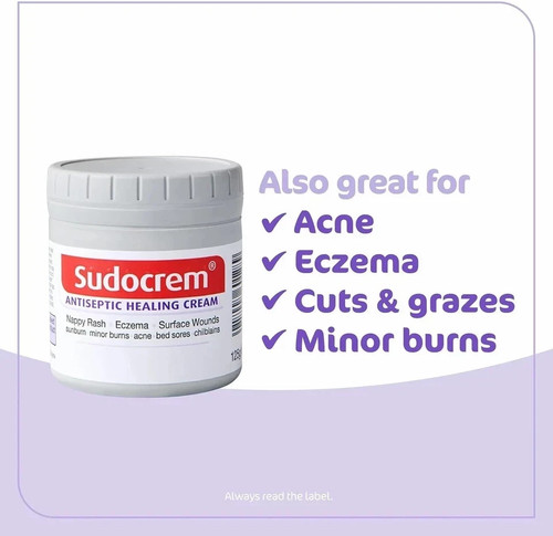 Sudocrem 125g Antiseptic Healing Cream Nappy Rash Zinc Oxide Eczema Minor Burns - Picture 3 of 5