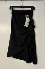 Dance And Sway Black Latin Dance Skirt with Ruffles And Front Side Slit Medium