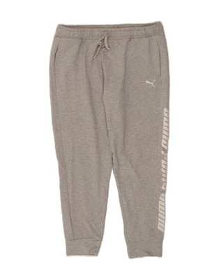 PUMA Mens Graphic Tracksuit Trousers Joggers Large  Grey Cotton CE13