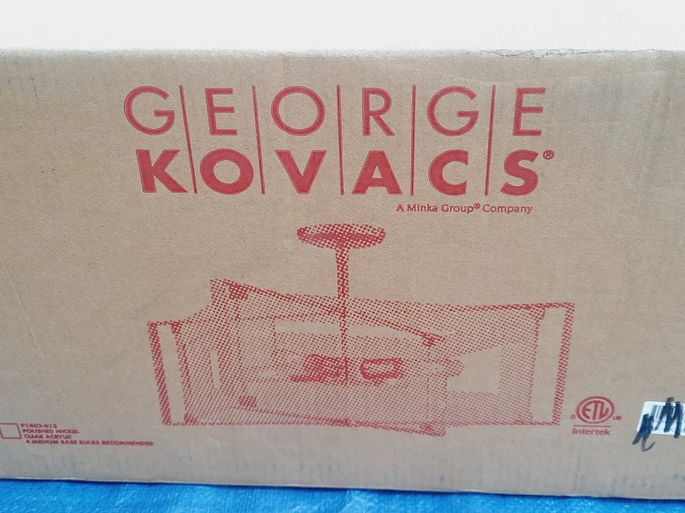 Colgante Kovacs P1403-613 níquel 4 luces de la colección Crystal Clear Foto 3 de 4