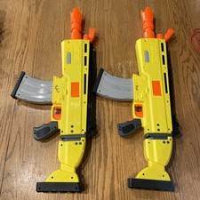 Lot Of 2 NERF Fortnite C-0488 AR-L Elite Dart Blaster 2018 SCAR Motorized Tested