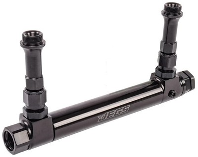 JEGS Billet Adjustable Fuel Log (Fuel Line) for Holley 4150/4500 Dual Feed Carbs