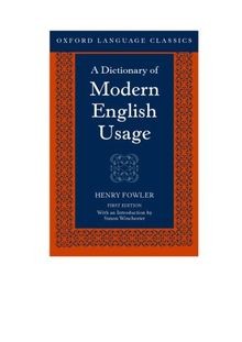 A Dictionary of Modern English Usage (Oxford Langua... | Buch | Zustand sehr gut
