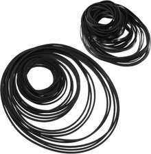 100 Pcs Black Recorder Rubber Belts Cassette Recorder Repair Maintenance Mix Fla