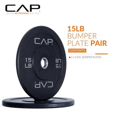CAP Barbell Economy Olympic Bumper Plate Set with Gray 15lbs